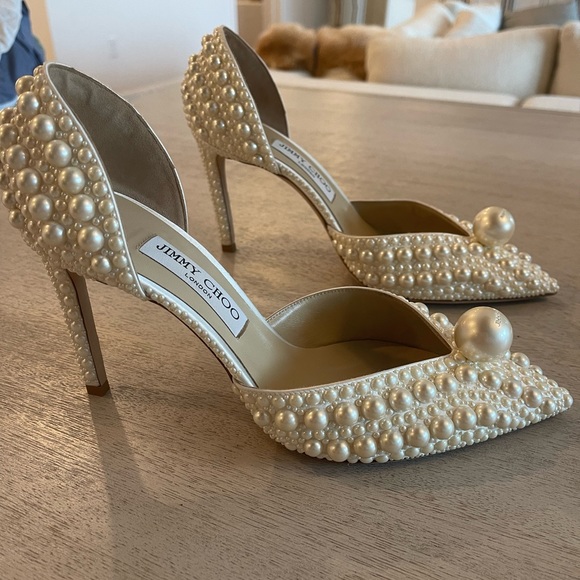 Jimmy Choo Sabine 85 Pearl Heels - Picture 3 of 8